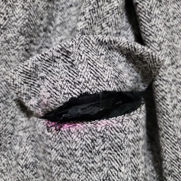 Zara  Women's Black and White Tweed Snap Button Light  Overcoat sz Large - Picture 7 of 10